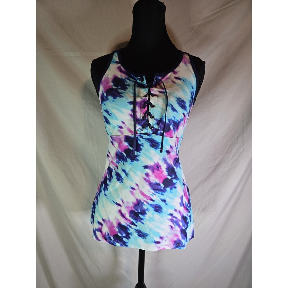 Free Country Womens Aquatopia Navy Tie Dye Sz medium workout cute jogging